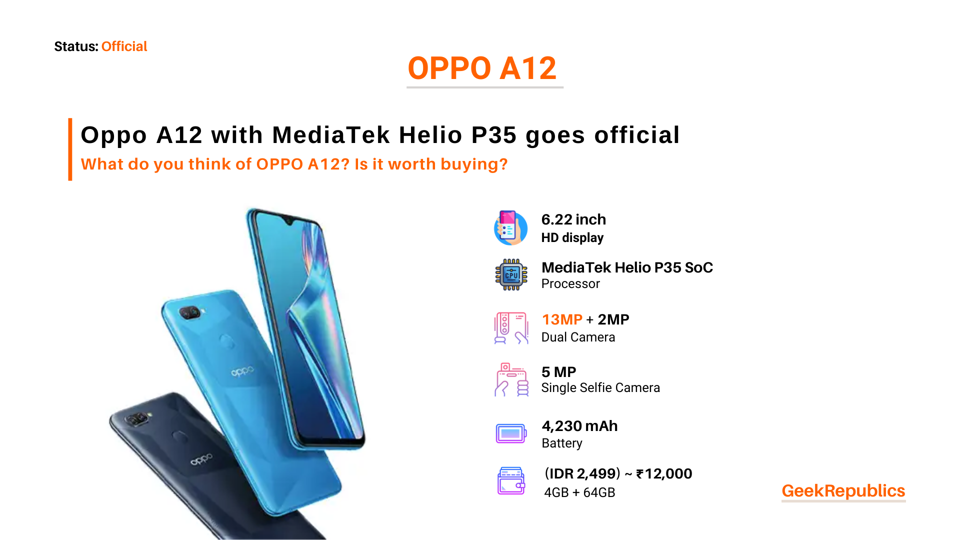 OPPO A12 Price in India