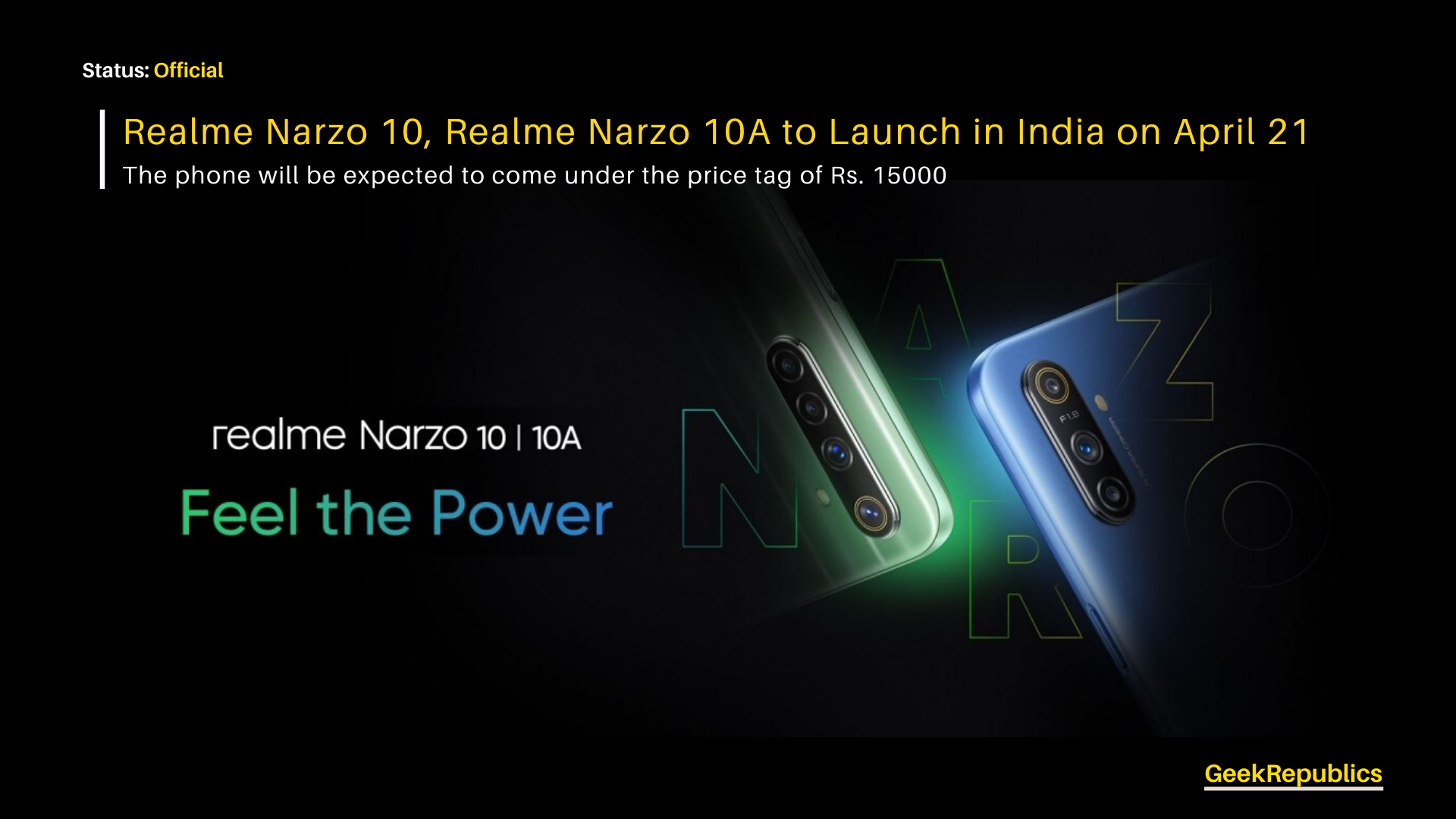 Realme Narzo 10 launch